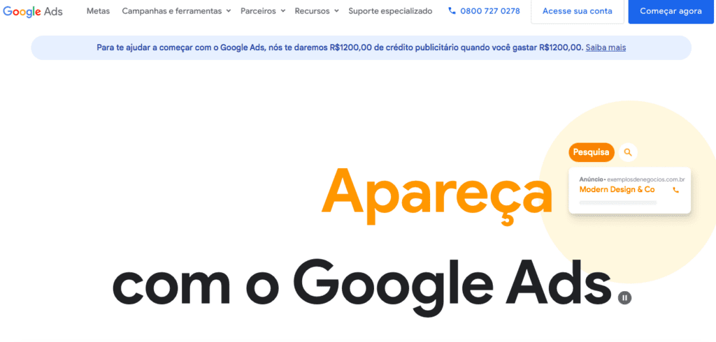 Como Criar uma Conta no Google Ads em 4 Passos 1 Captura de Tela 2024 02 21 as 14.36.32